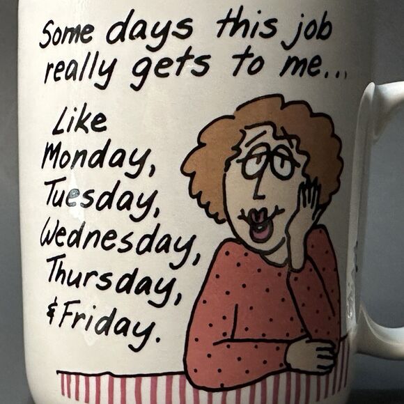 Hallmark Shoebox Greetings Coffee Mug, Some Days This Job Really Gets to Me VTG - Picture 4 of 10